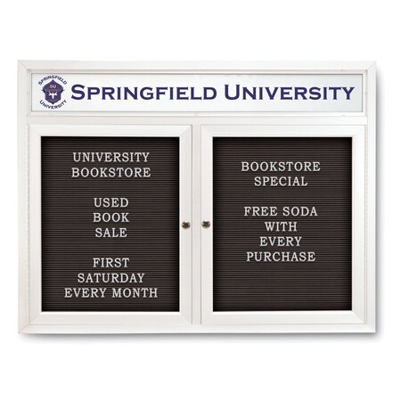 United Visual Products Indoor Enclosed Combo Board, 42"x32", Bronze Frame/Grey & Ultramarine UVCB4232BZ-GREY-ULTMAR